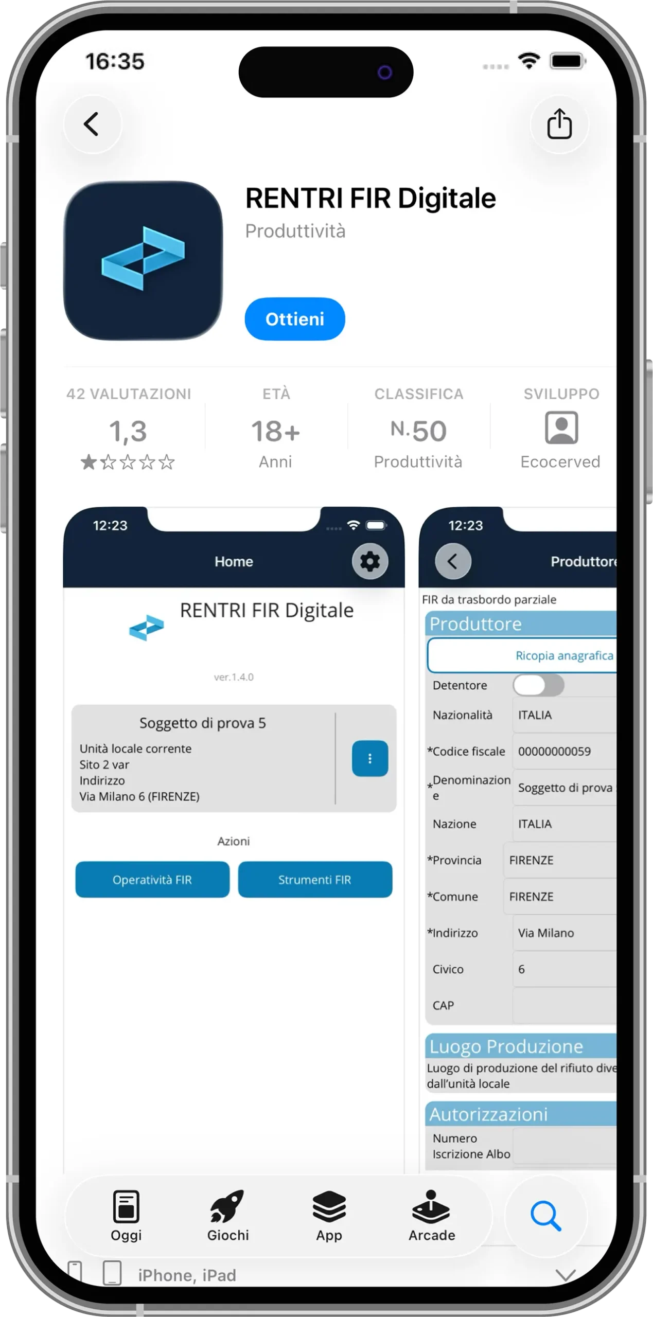 Applicazione per compilare xfir digitale